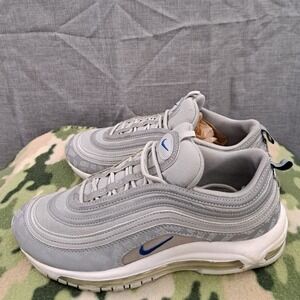 %Nike Air Max 97 Wolf Grey Low Top Reflective Running Shoes SZ 8 / A 37